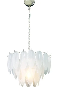 ADRIANA Taklampa 43cm Vit/Krom