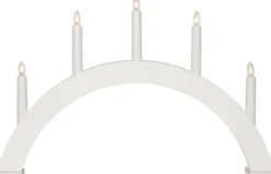 ALBO Träljusstake 5L 33cm Båge Vit