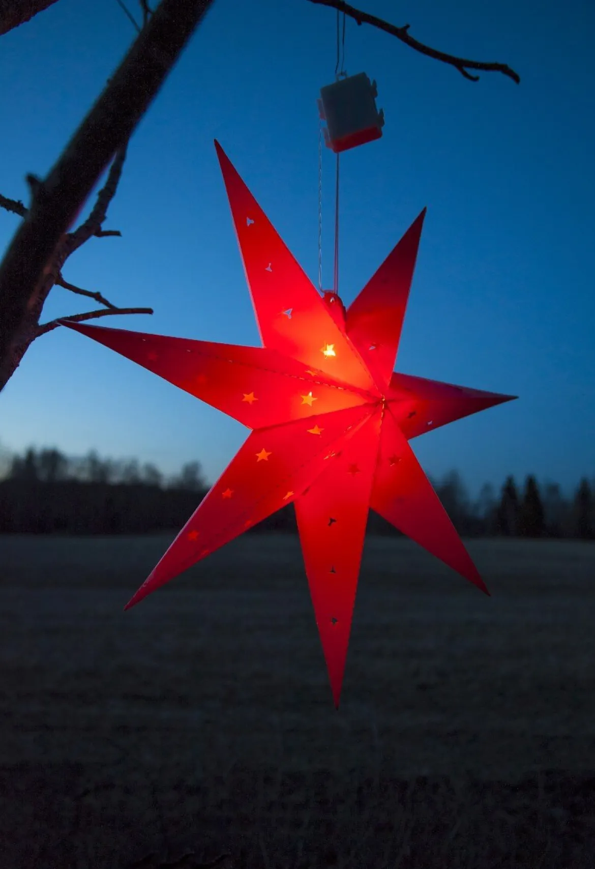 ALICE Stjärna 60cm 12LED IP44 Röd
