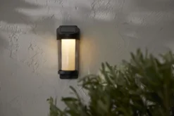 ALIPPA Solcells-vägglykta 21cm Svart Varmvit IP44