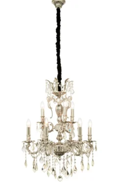 ALLINGTON Kristallkrona 6+3-Arm 60cm Antiksilver