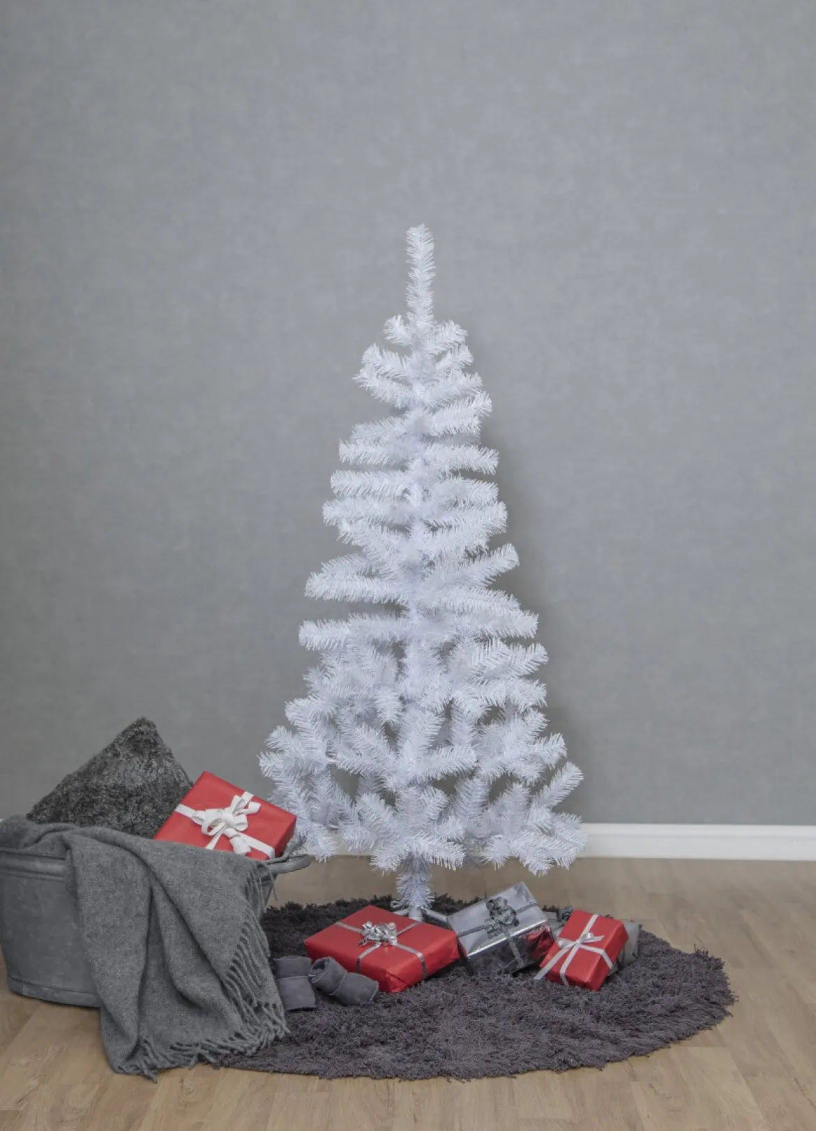 ALVIK Julgran 150cm 80LED Vitt/Vit IP44