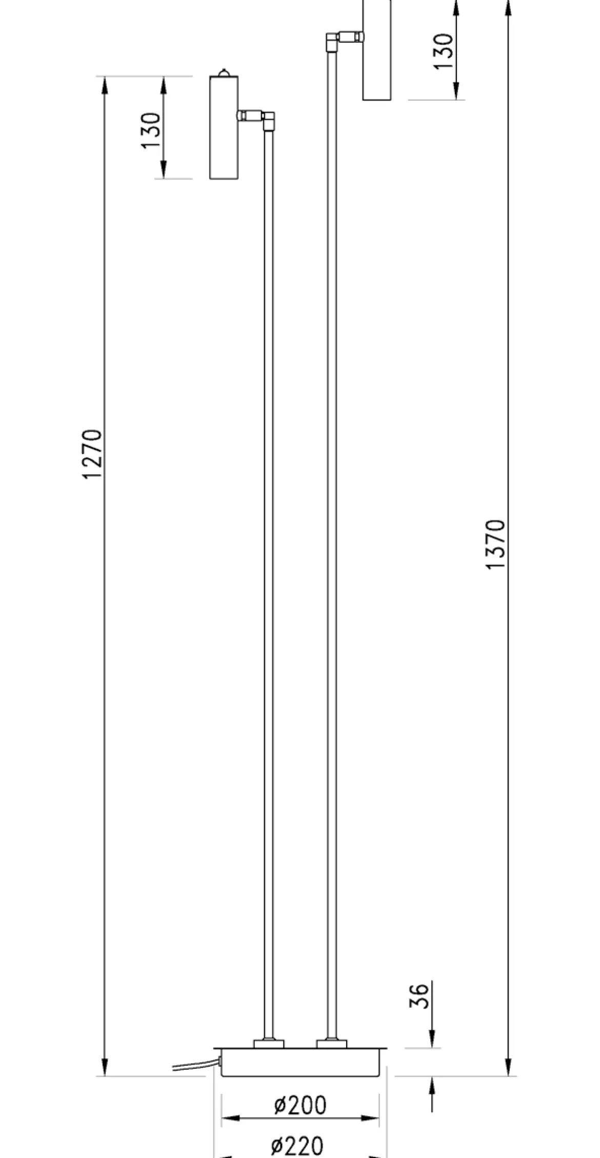 ARTIC Golvlampa LED Dubbel 137cm Matt Mässing
