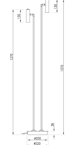 ARTIC Golvlampa LED Dubbel 137cm Vit/Krom
