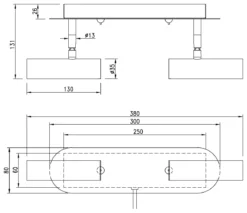 ARTIC Vägglampa LED Dubbel 30cm Matt Mässing