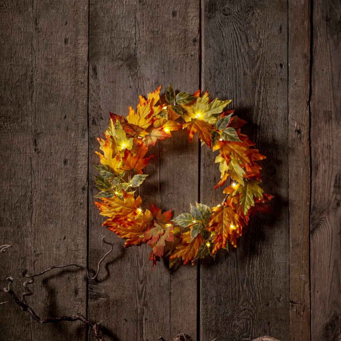 AUTUMN Krans Batteri 45cm Amber