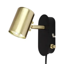 BALDER Vägglampa 14,5cm Svart/Matt Mässing