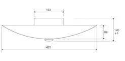 BAND Plafond 42cm Grå, Vit