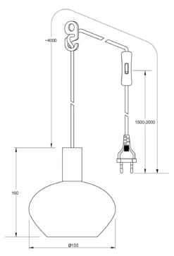 BELL Fönsterlampa 16cm Svart/Opalvit