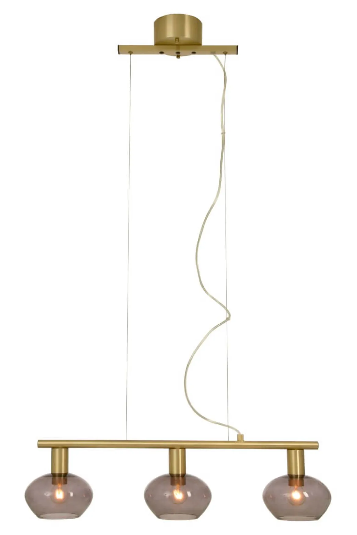 BELL Taklampa 3:a Rak 70cm Matt Mässing/Rök