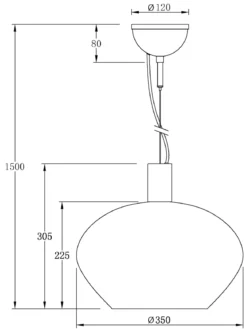 BELL Taklampa 35cm Svart/Rökgrå
