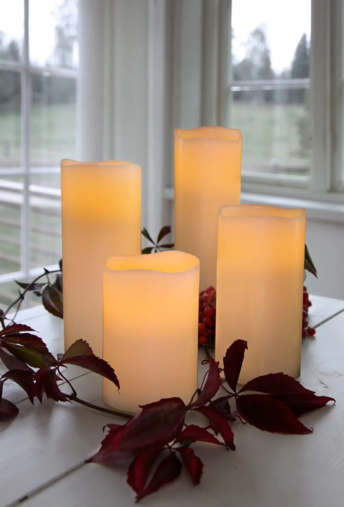 BIG LED-Blockljus 20cm Elfenben