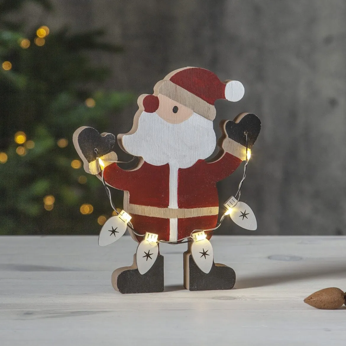 BILLY Inomhusdekoration Tomte Batteri 17cm