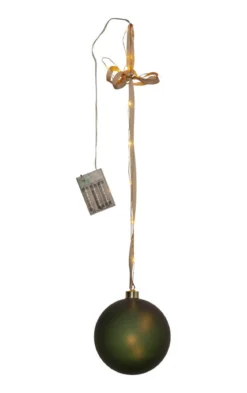 BLISS Glaskula Batteri 16,5cm 18LED Grön