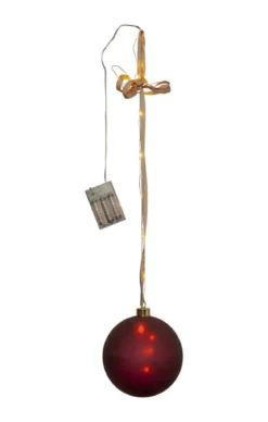 BLISS Glaskula Batteri 16,5cm 18LED Röd