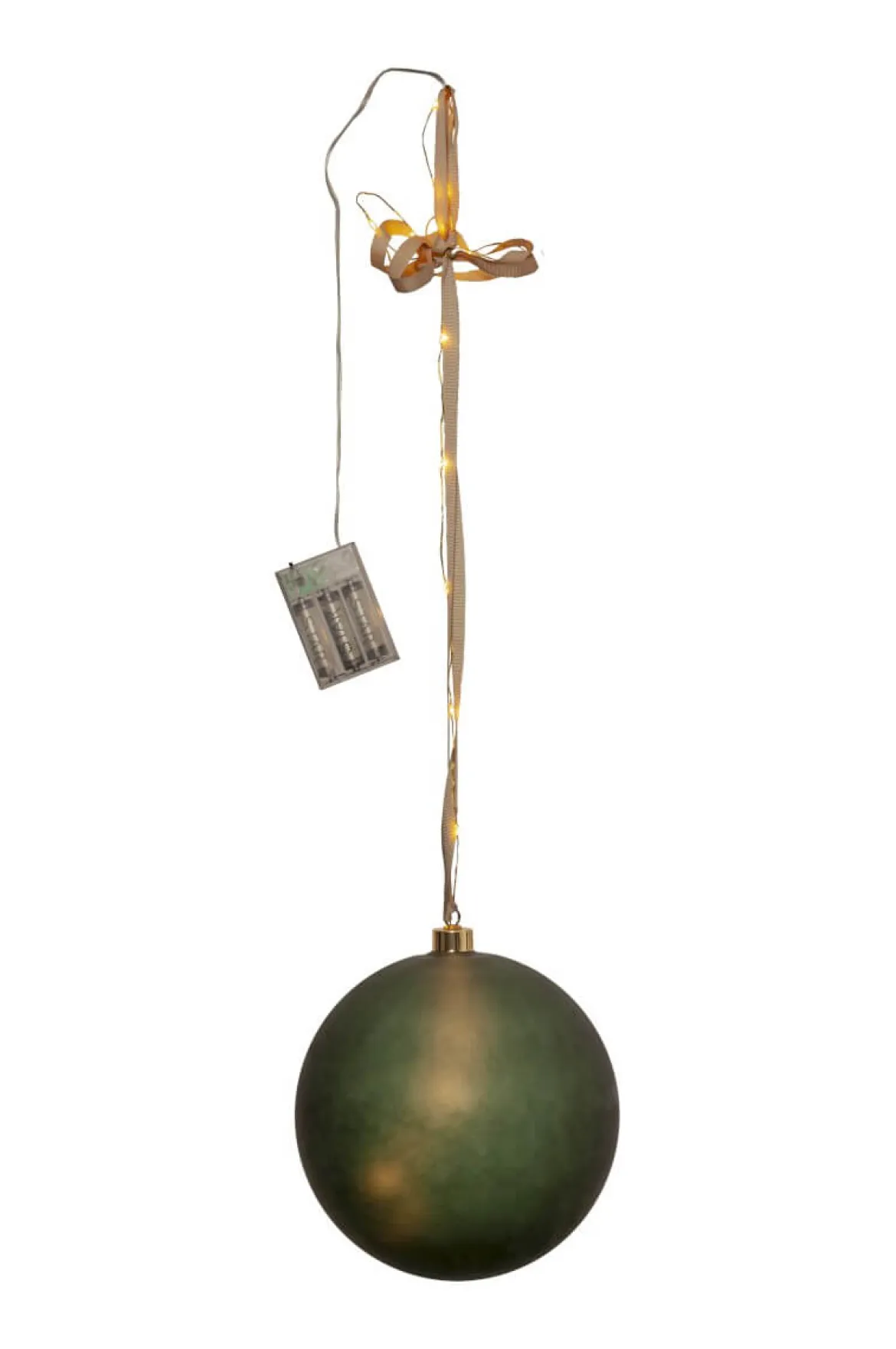 BLISS Glaskula Batteri 21cm 20LED Grön