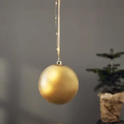 BLISS Glaskula Batteri 21cm 20LED Guld