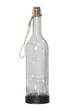 BOTTLE Solcellsdekoration 31cm Transparent IP44
