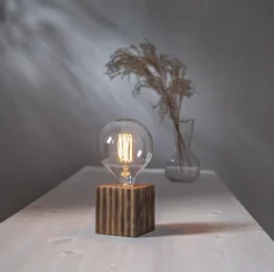 BOX Lampfot E27 10cm Trä
