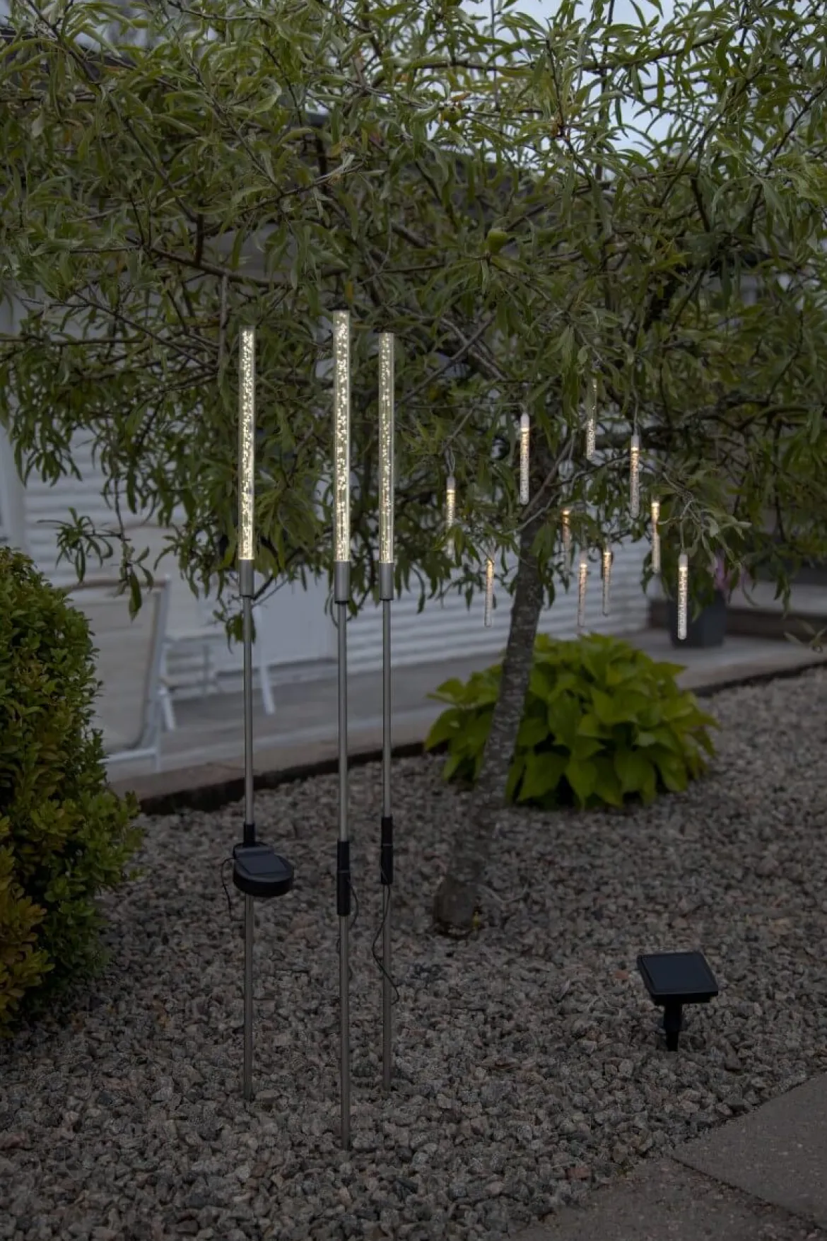 BUBBLY LIGHT-CHAIN Solcells-ljusslinga 180cm 10LED Varmvit/Klar
