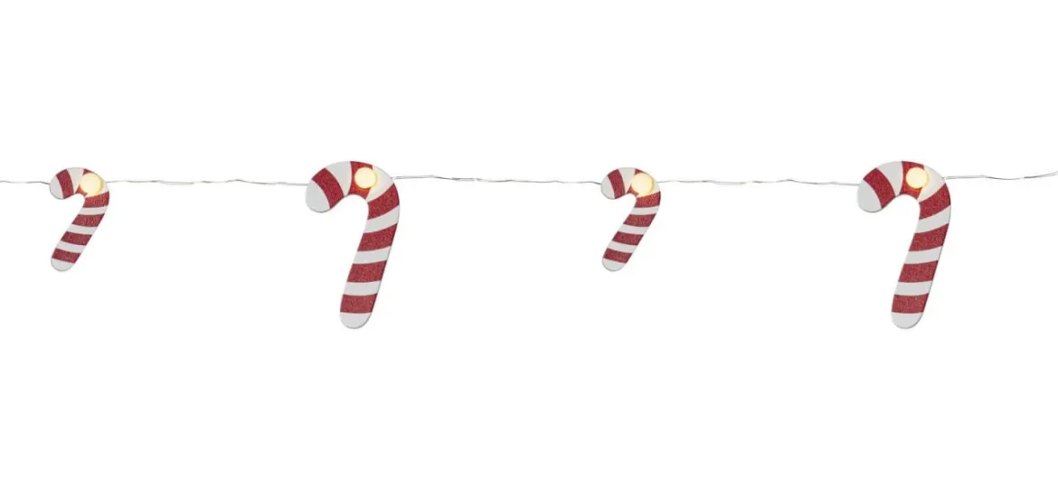CANDYCANE Ljusslinga Batteri 1,35m 10LED Varmvit/Vit