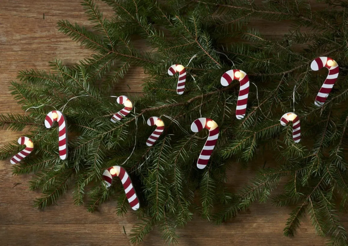 CANDYCANE Ljusslinga Batteri 1,35m 10LED Varmvit/Vit