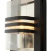 CAPO Vägglampa Ute 33cm Svart/Klar IP44