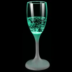 CHAMPANGEGLAS med LED 18cm Grön