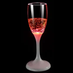 CHAMPANGEGLAS med LED 18cm Röd