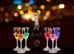 CHAMPANGEGLAS med LED 18cm Röd