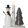CHRISTMAS JOY Ljusstake Snögubbe 21cm Vit