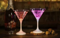 COCKTAILGLAS med LED 16cm Blå