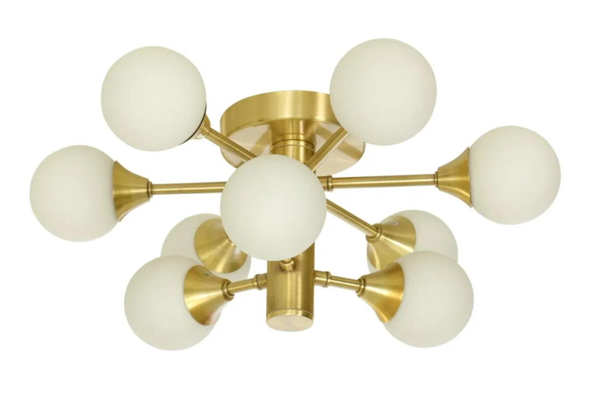 COSMOS Plafond bad 45,5cm Matt Mässing/Opalvit IP44