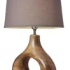 COTTEX Lampfot E27 37,5 cm Trä/Borstad mässing