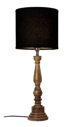 COTTEX Lampfot E27 46cm Trä/Borstad mässing
