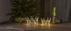 CROWN Bordsdekoration Batteri 70L 17cm Silver