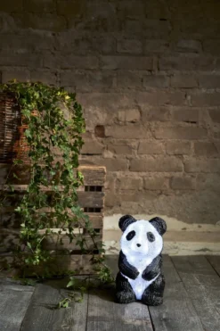 CRYSTALO Dekorationsfigur Panda 20L 27cm Svart