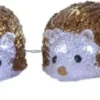 CRYSTALO Utomhusdekoration Igelkottar Batteri 6,5cm 40LED Brun