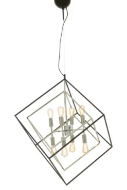 CUBES Taklampa Stor 8L 73cm Svart/Krom