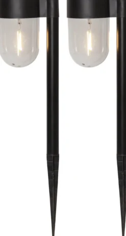 CUPOLA Solcells-pollare 2-Pack 30cm Svart