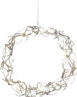 CURLY Hängande Krans 30cm 80LED Silver