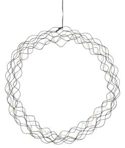 CURLY Hängande krans 48cm Svart