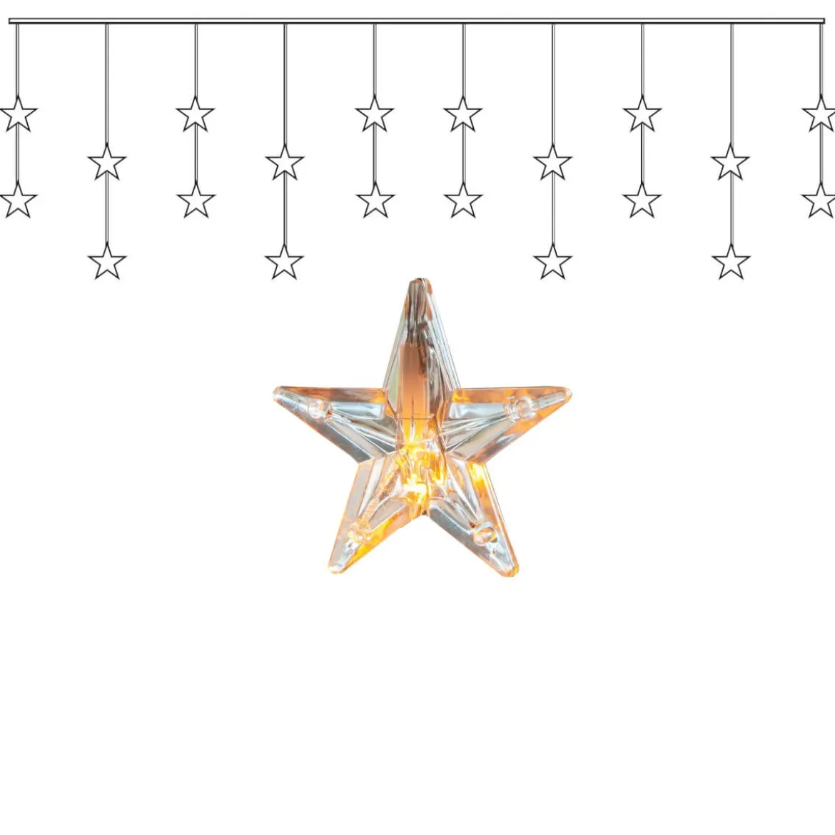 CURTAIN Ljusgardin 1,8m 20LED Varmvit/Klar