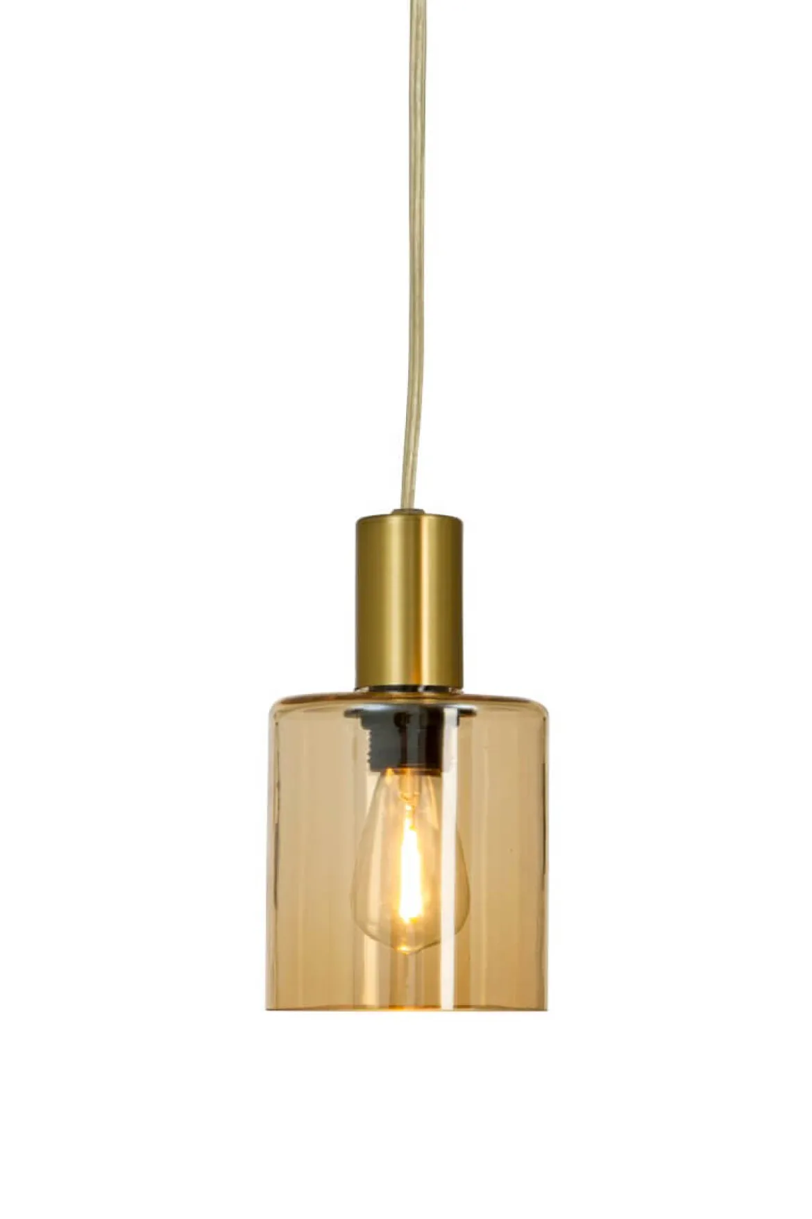 CYLINDER Fönsterlampa 16cm Matt Mässing/Amber