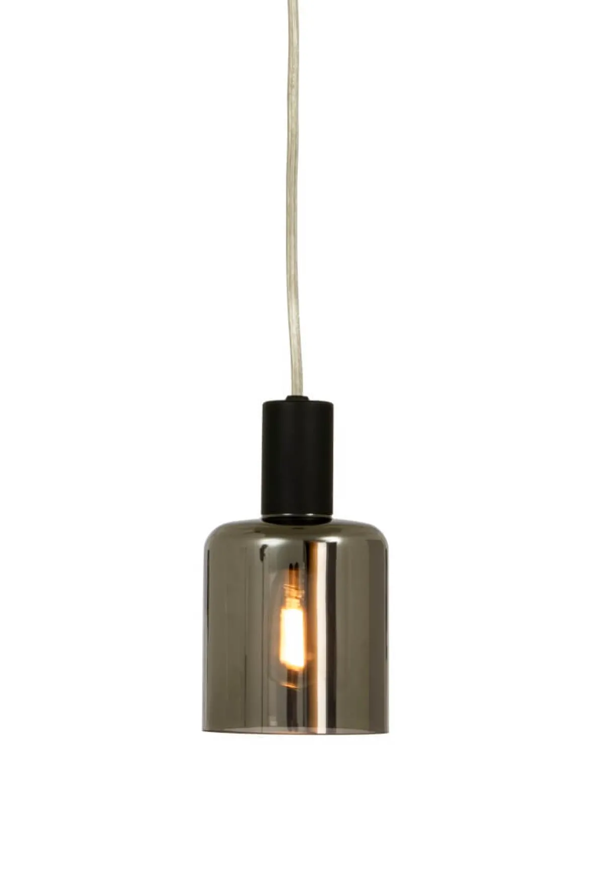 CYLINDER Fönsterlampa 16cm Svart/Rökgrå