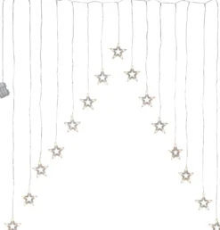 DECYSTAR Ljusgardin Batteri 1,25m 15LED Varmvit/Klar