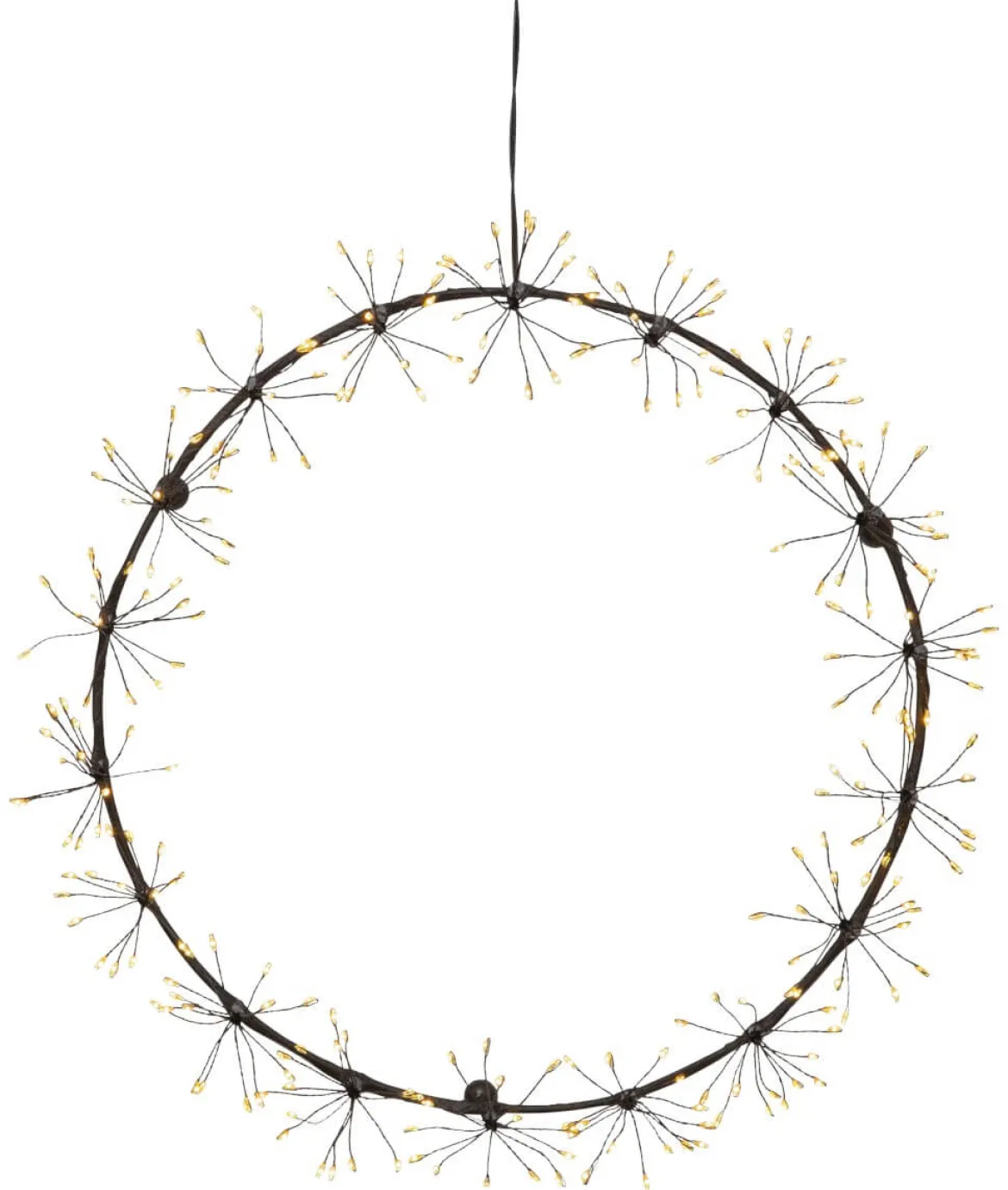 DEW DROP FLOWER Krans 35cm 270LED Varmvit/Svart