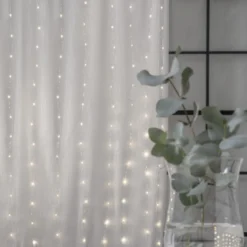 DEW DROP Ljusgardin 1*2m 200LED Varmvit/Silver