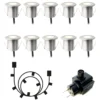 DEXTER Decklight 4cm 10-Pack inkl. Trafo 12V IP67