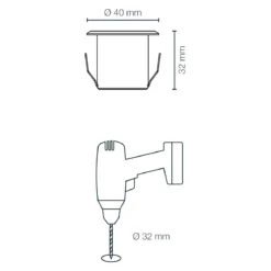 DEXTER Decklight 4cm 10-Pack inkl. Trafo 12V IP67